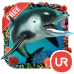 ur 3d ocean dolphin live theme android application logo